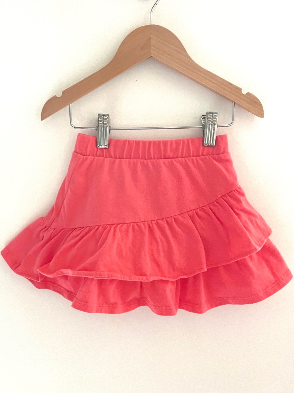 6/$20💥Skort Twirl Skirt, Cartwheel Shorts, Wide Ruffle Hem, Bright Apricot Peach